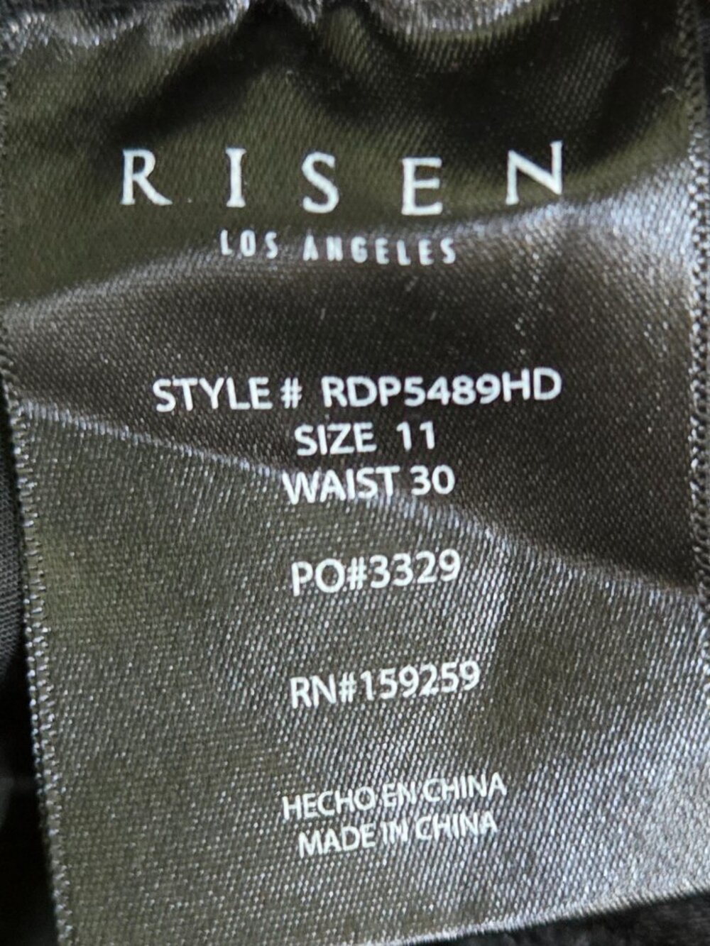 Risen Black Wide Leg Cargo Jeans Womens Stretch Denim Flap Pocket High Rise 30 - Picture 7 of 7